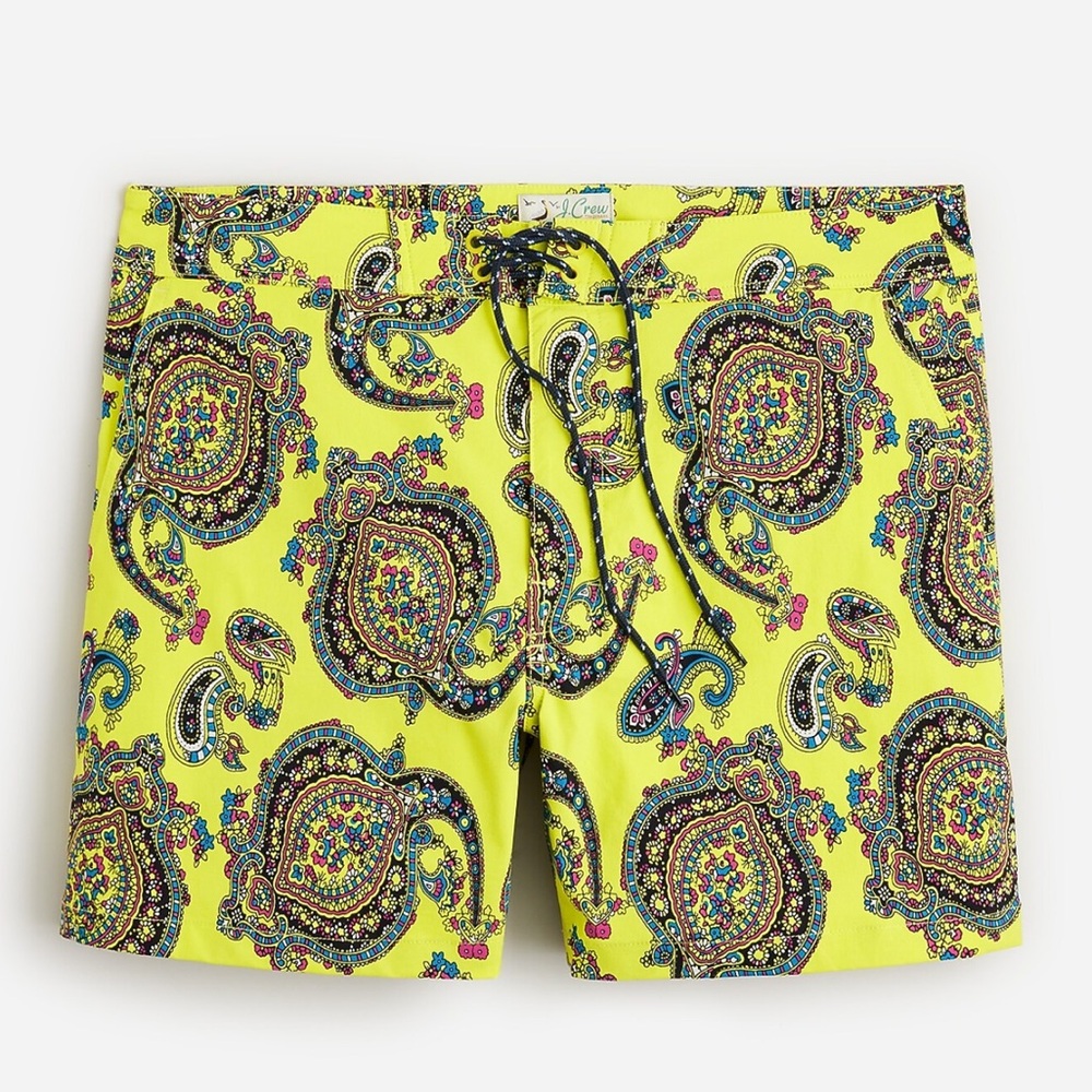 JCREW 5" breaker board short in paisley size 32 with ECONYL® Midcentury modern